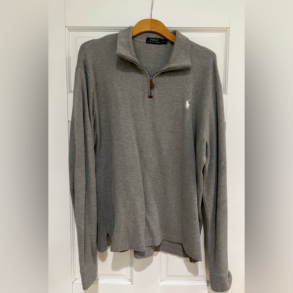 Polo by Ralph Lauren Gray Quarter-Zip Sweatshirt